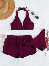 Swim Single -Colored Summer Beach Holder Bikini z szortami plażowymi