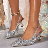 🔥 Dzień 49% zniżki - cienkie buty bankietowe, europejski i amerykański w stylu rhinestone na wysokim obcasie